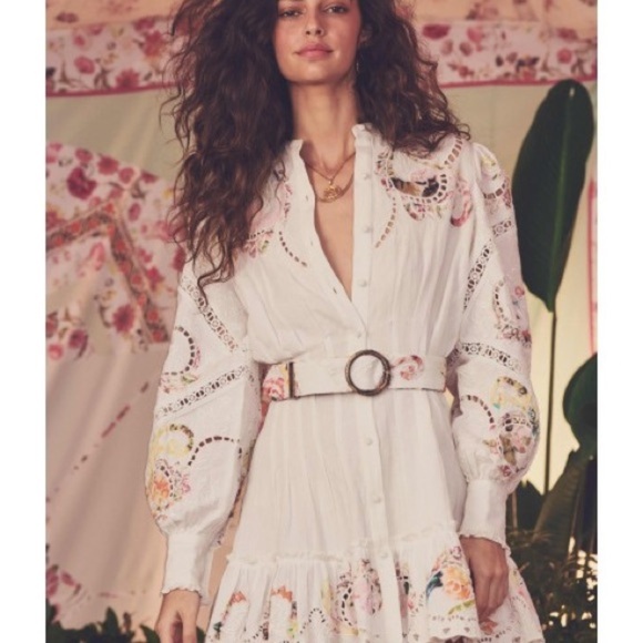 HEMANT & NANDITA White Floral Long Sleeve Dress - Picture 6 of 16